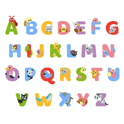 Alfabeto da língua portuguesa com fichas para crianças