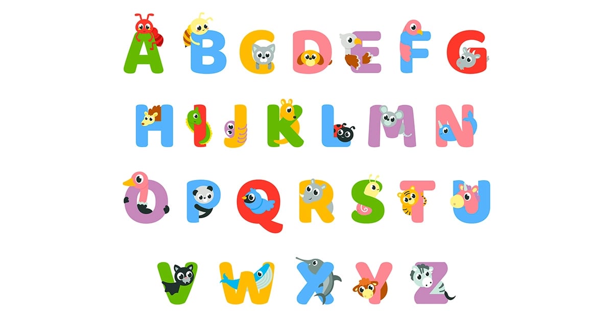 Alfabeto da língua portuguesa com fichas para crianças