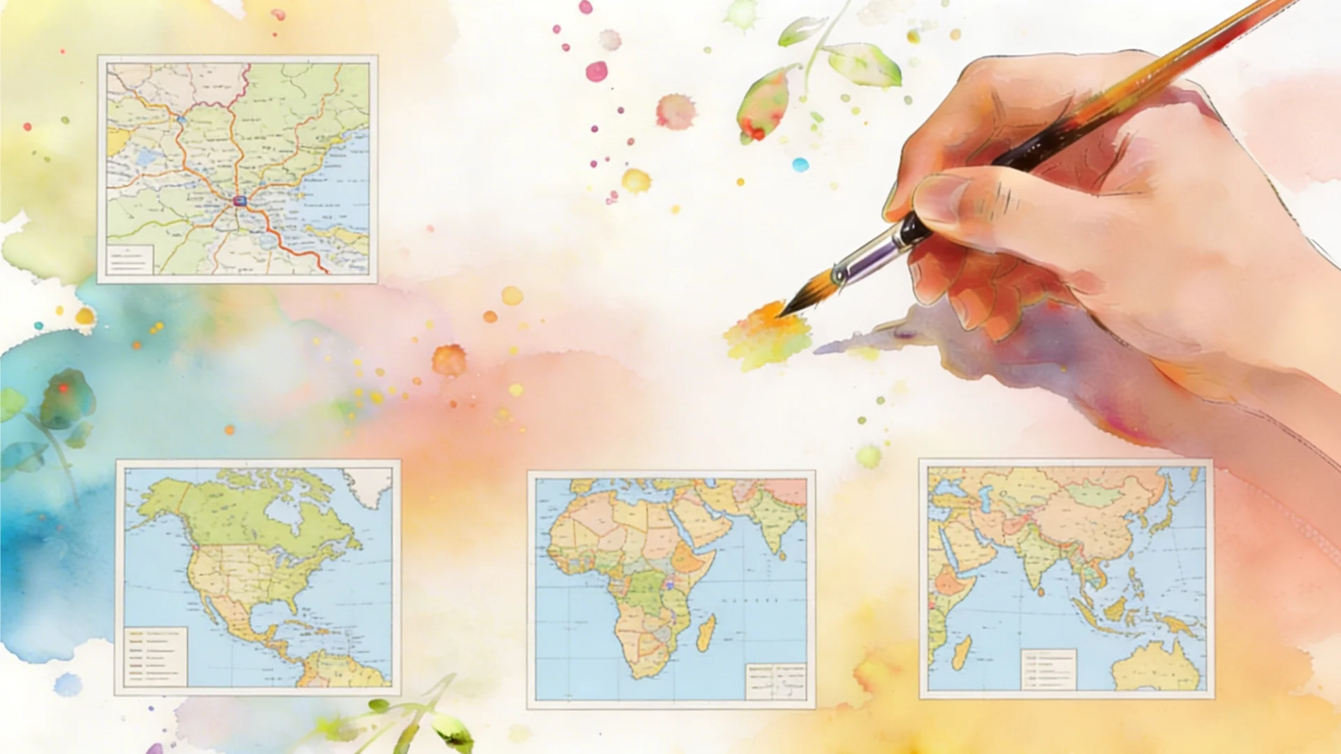 Desenhos de mapa para imprimir e colorir