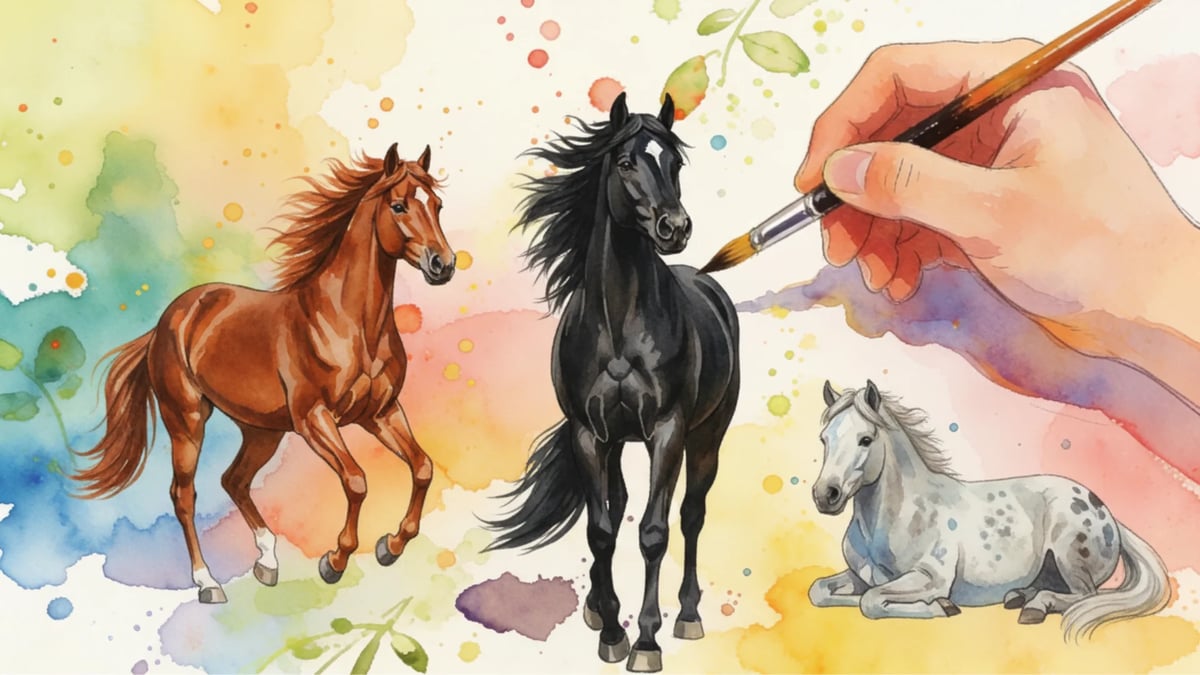 Desenhos de cavalos para imprimir e colorir