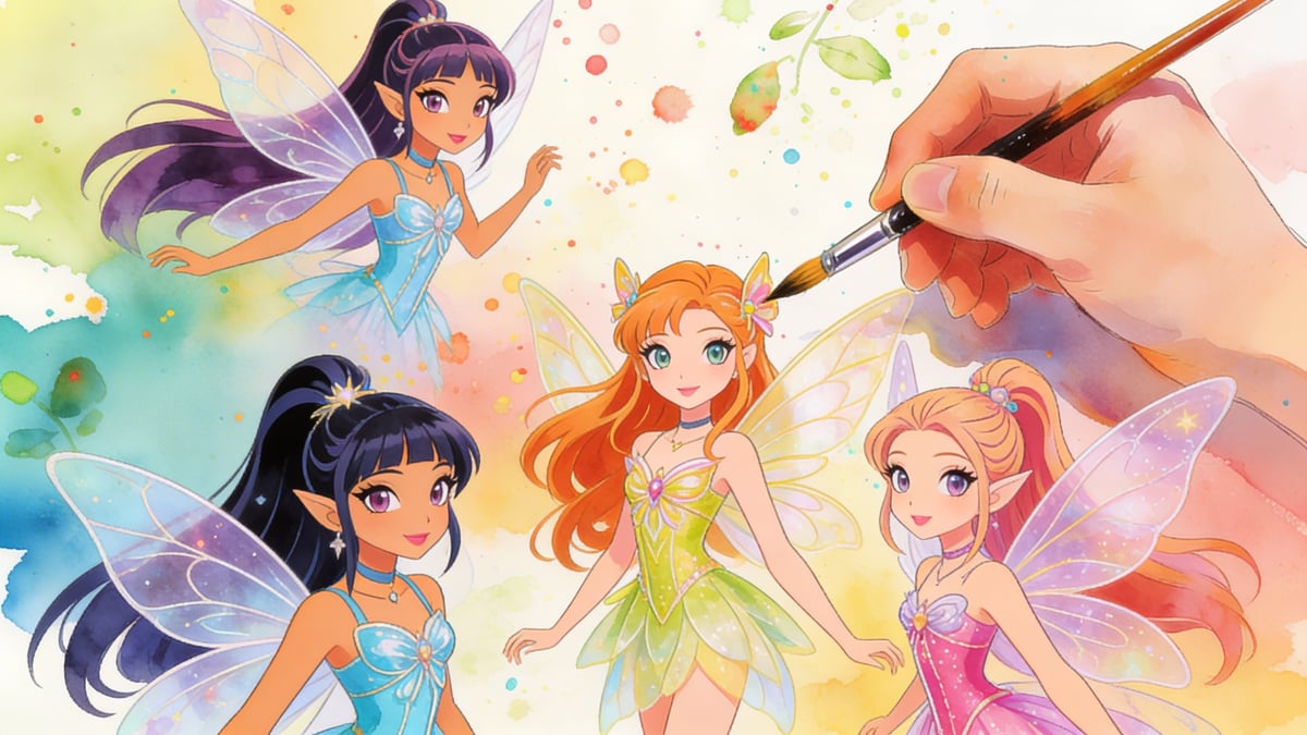 As fadas Winx para imprimir e colorir