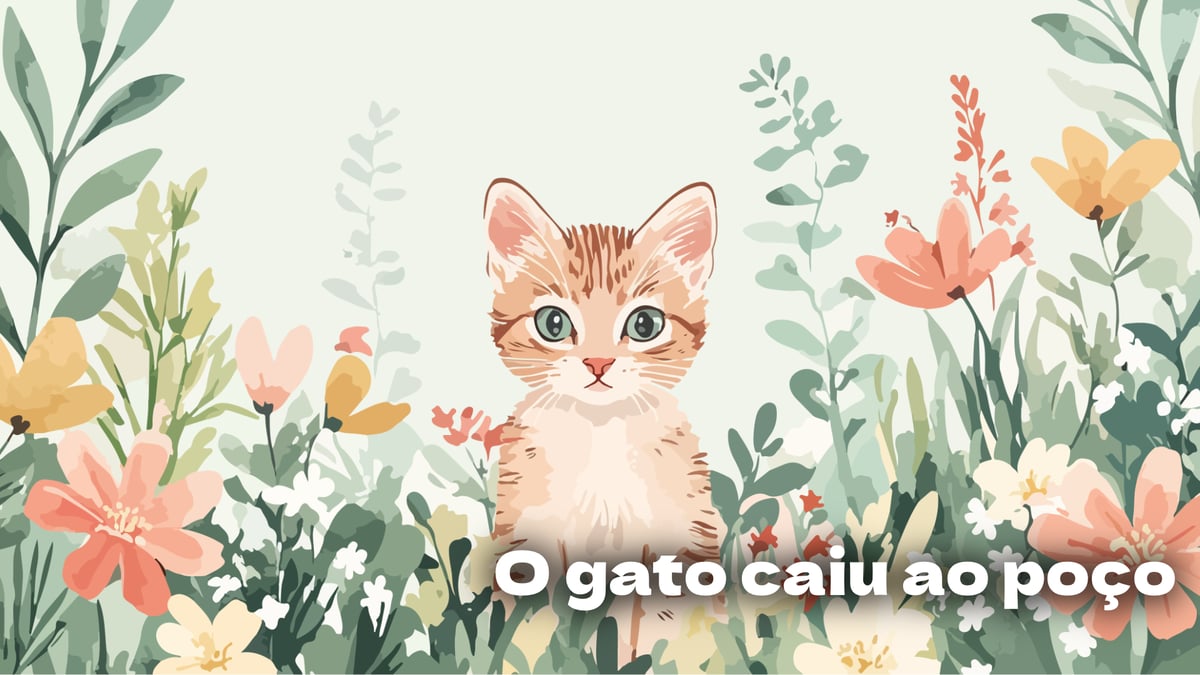 O gato caiu ao poço