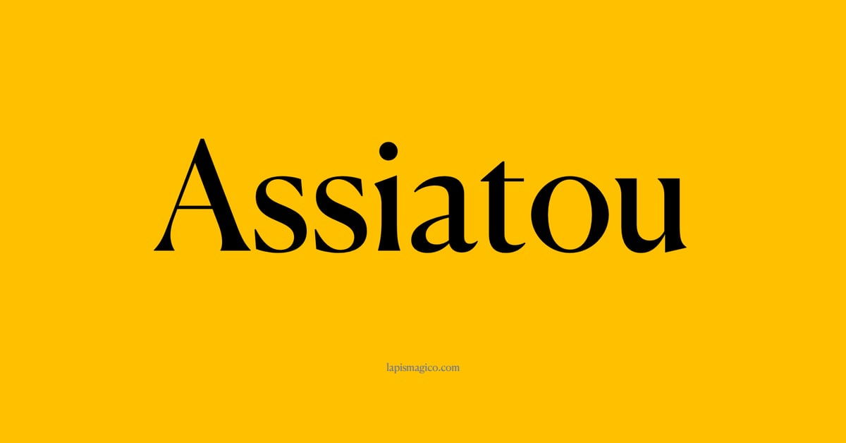 Nome Assiatou, ficha divertida com pontilhado para crianças