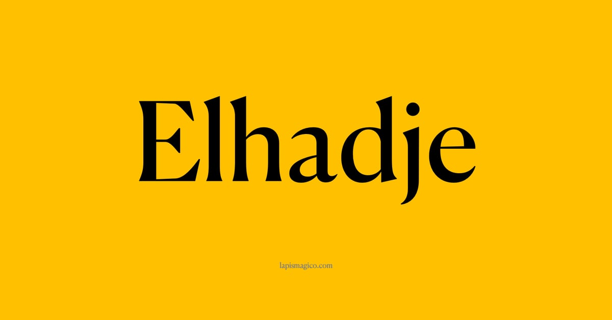 Nome Elhadje, ficha divertida com pontilhado para crianças