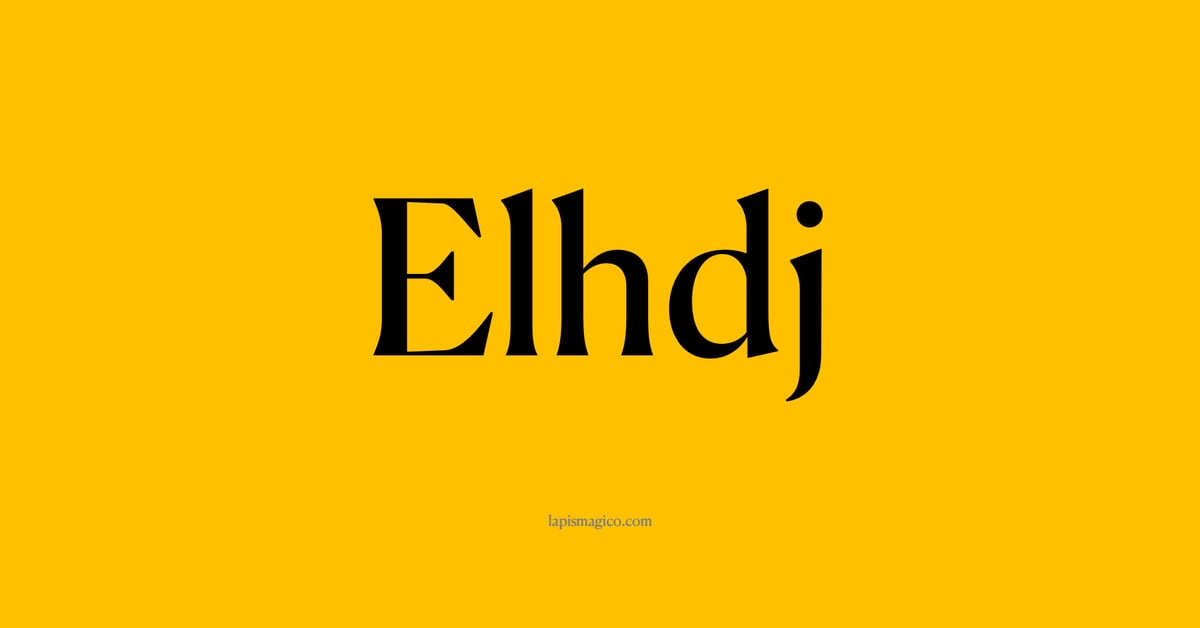 Nome Elhdj, ficha divertida com pontilhado para crianças