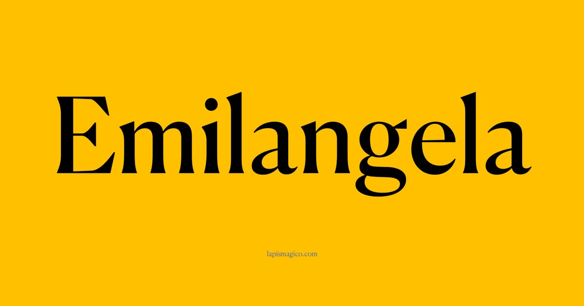 Nome Emilangela, ficha divertida com pontilhado para crianças