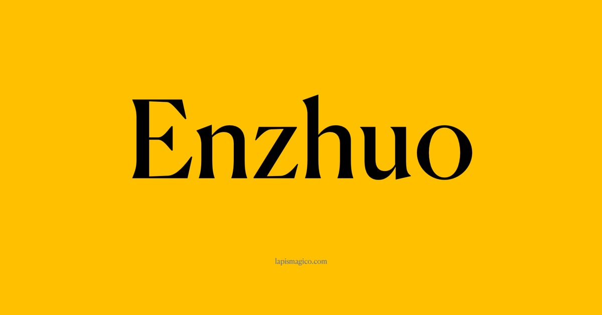 Nome Enzhuo, ficha divertida com pontilhado para crianças