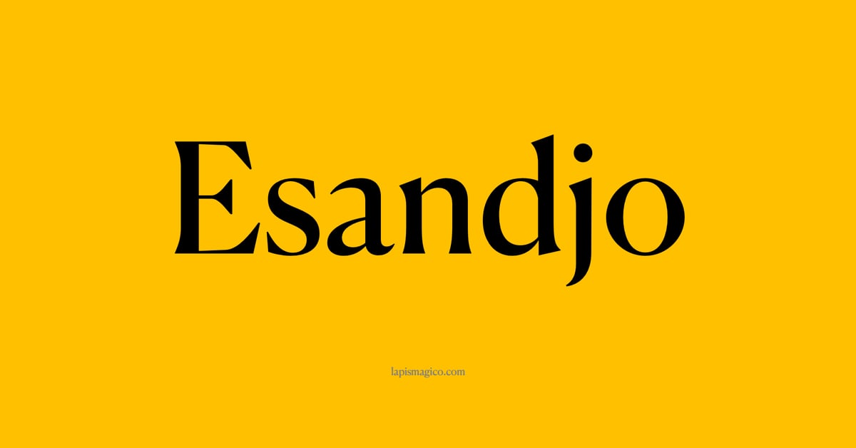 Nome Esandjo, ficha divertida com pontilhado para crianças