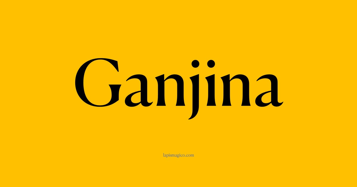 Nome Ganjina, ficha divertida com pontilhado para crianças