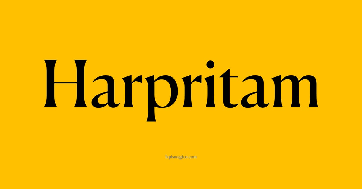 Nome Harpritam, ficha divertida com pontilhado para crianças