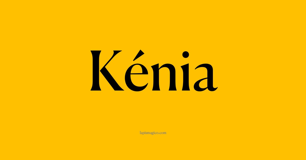 Nome Kénia, ficha divertida com pontilhado para crianças