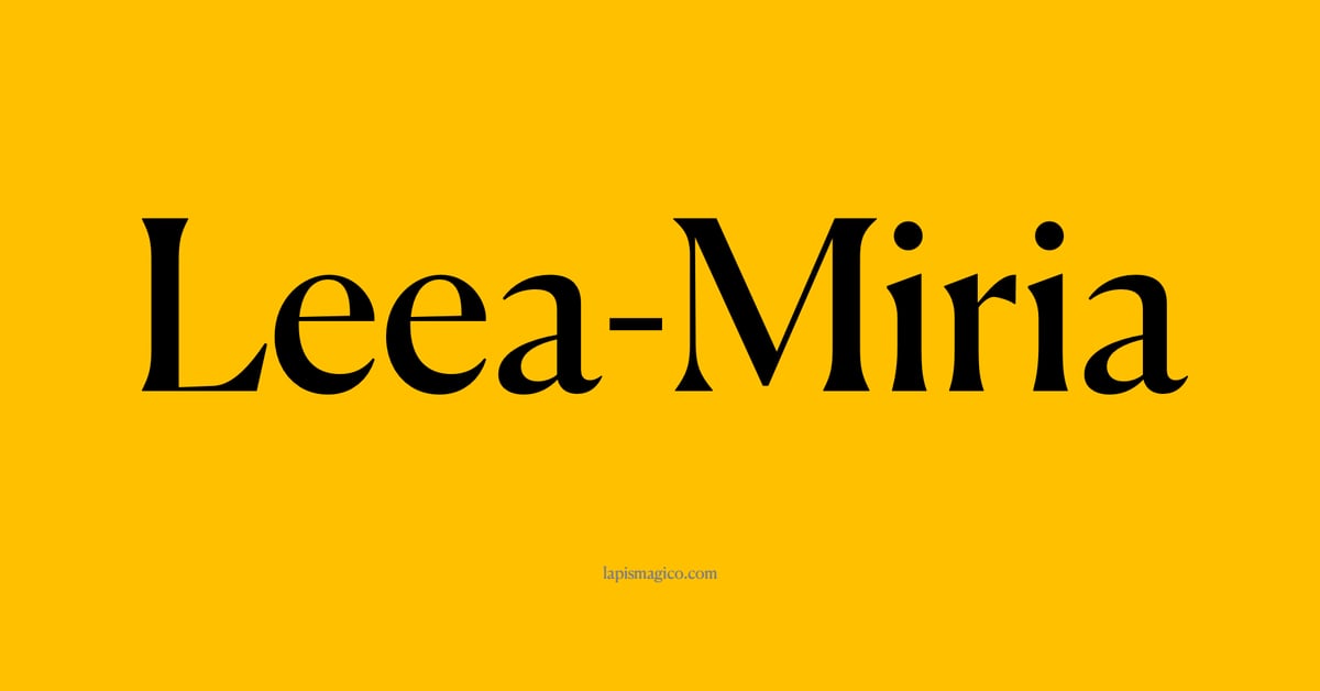 Nome Leea-Miria, ficha divertida com pontilhado para crianças