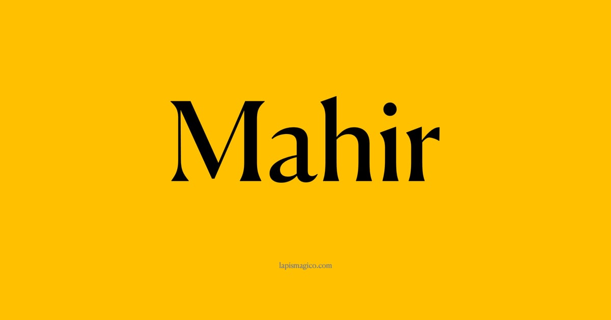 Nome Mahir, ficha divertida com pontilhado para crianças