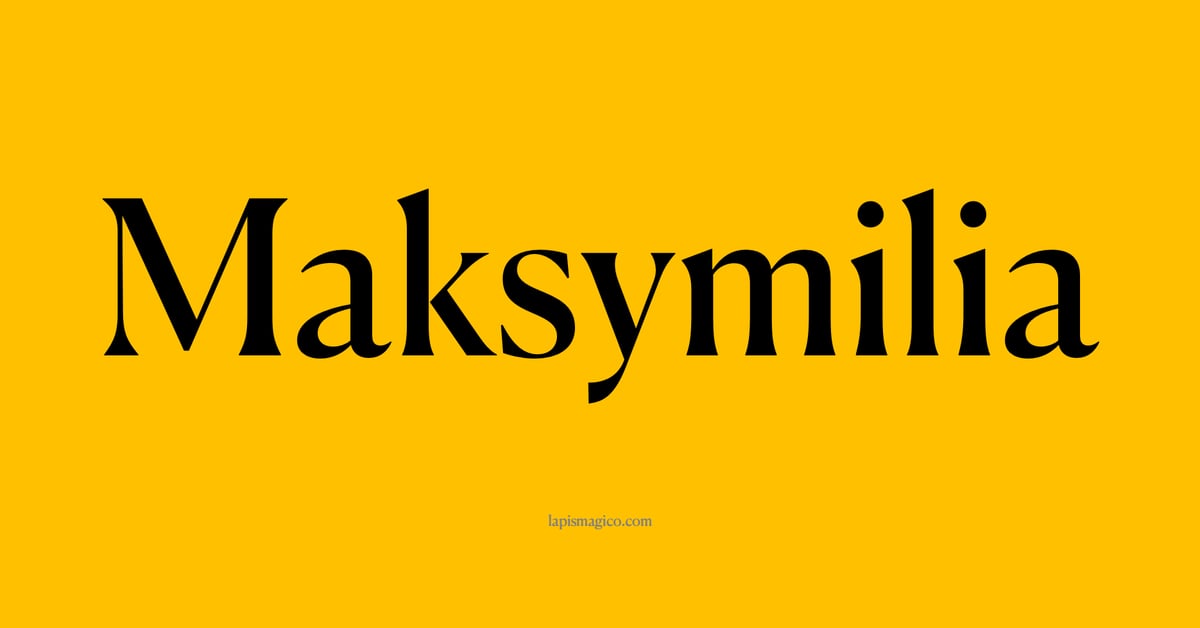 Nome Maksymilia, ficha divertida com pontilhado para crianças