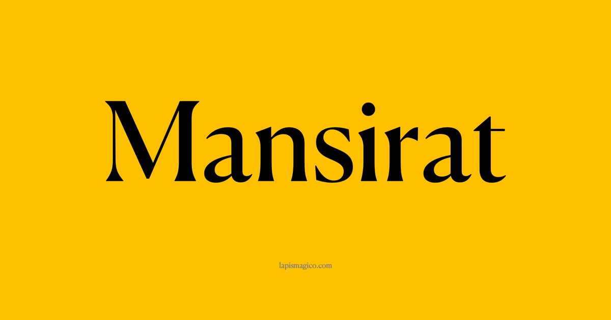 Nome Mansirat, ficha divertida com pontilhado para crianças