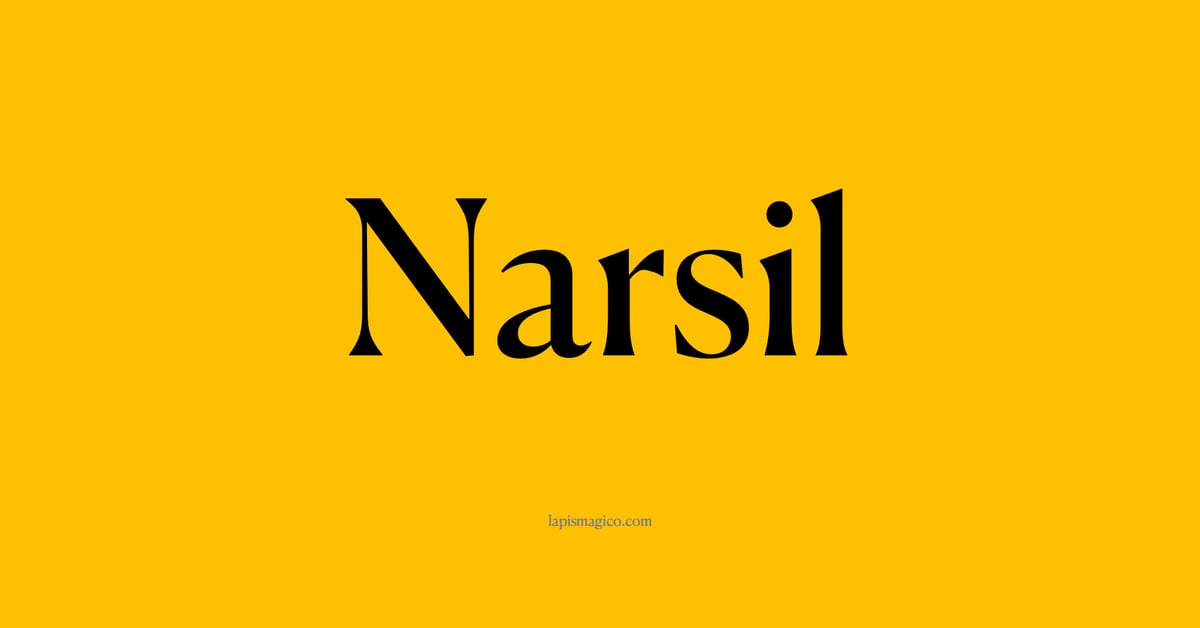 Nome Narsil, ficha divertida com pontilhado para crianças