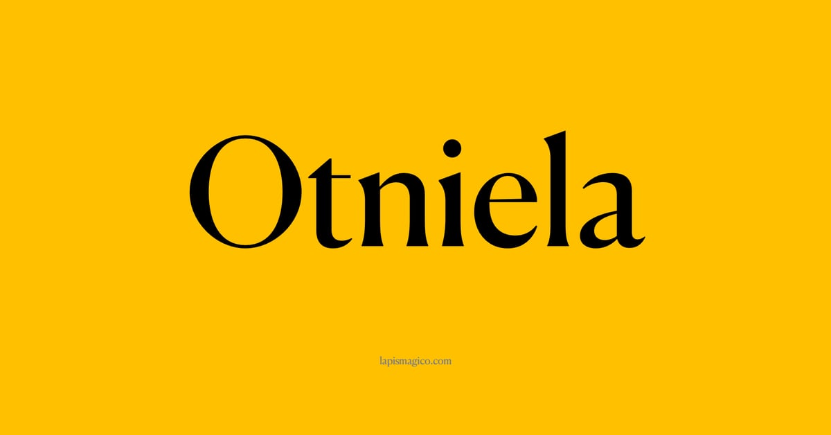 Nome Otniela, ficha divertida com pontilhado para crianças