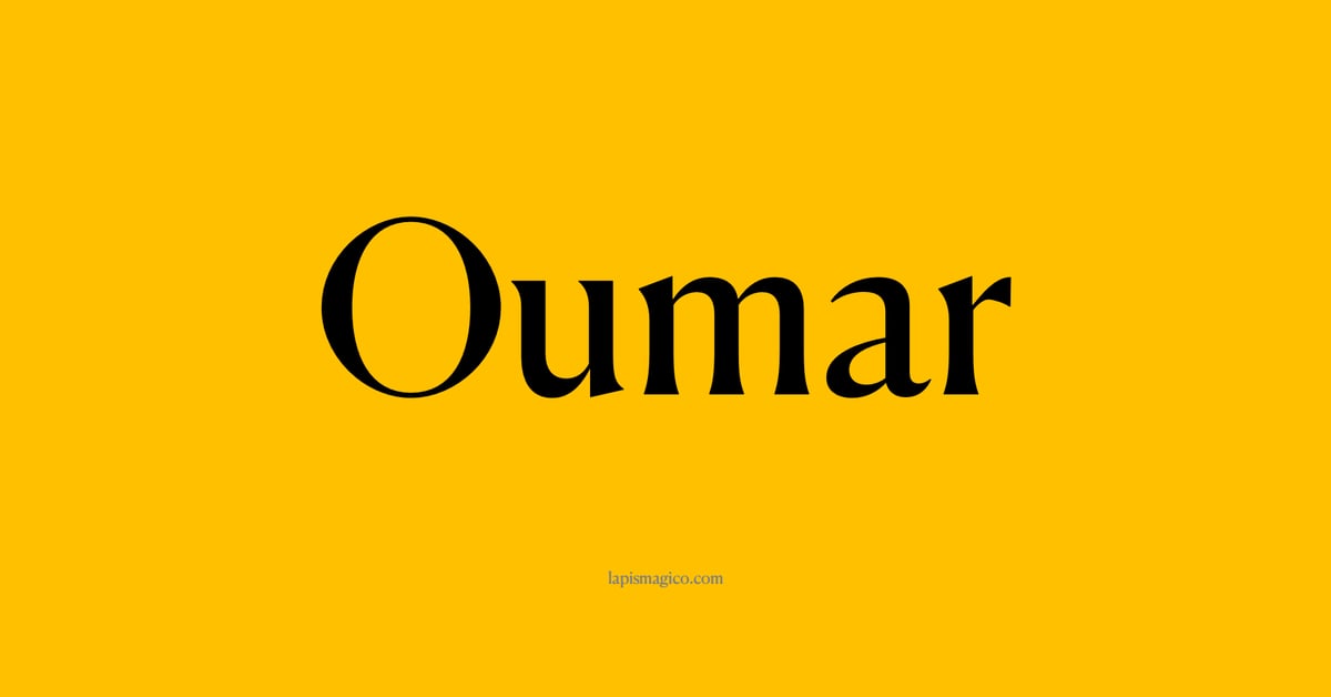 Nome Oumar, ficha divertida com pontilhado para crianças