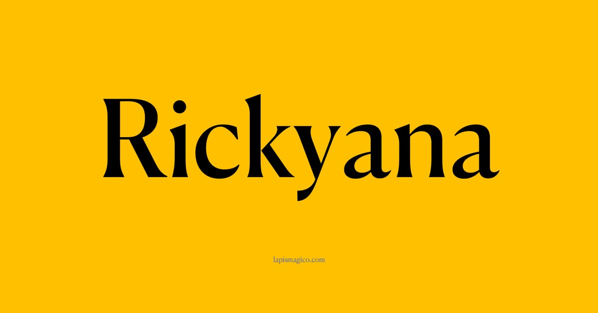 Nome Rickyana, ficha divertida com pontilhado para crianças