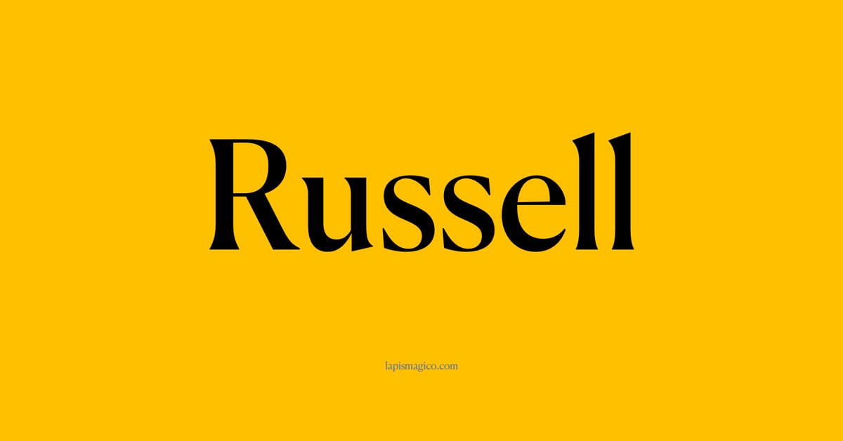 Nome Russell, ficha divertida com pontilhado para crianças