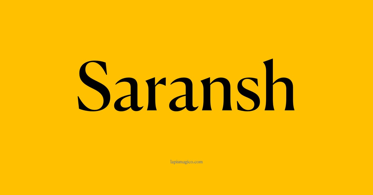 Nome Saransh, ficha divertida com pontilhado para crianças