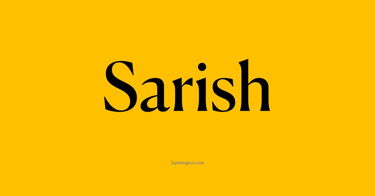 Nome Sarish, ficha divertida com pontilhado para crianças