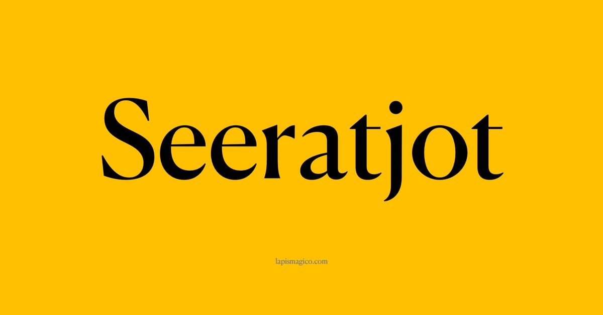 Nome Seeratjot, ficha divertida com pontilhado para crianças