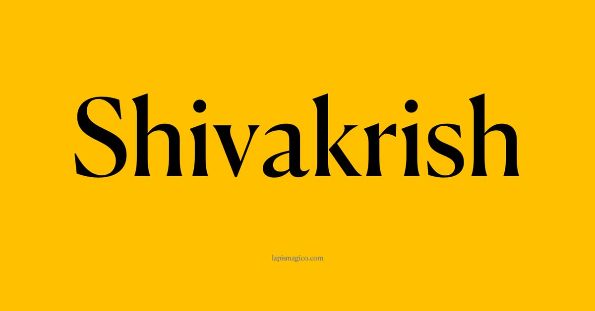 Nome Shivakrish, ficha divertida com pontilhado para crianças