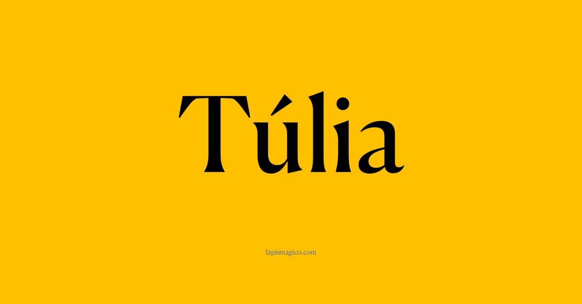 Nome Túlia, ficha divertida com pontilhado para crianças