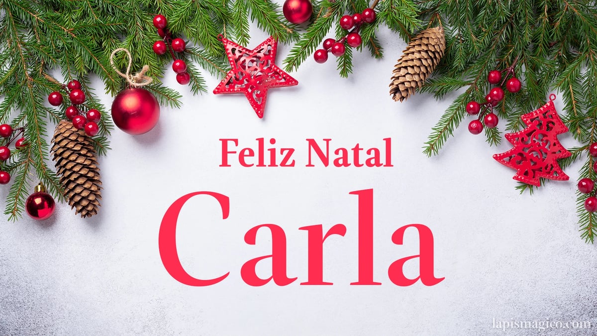 Oh Carla, cinco postais de Feliz Natal Postal com o teu nome