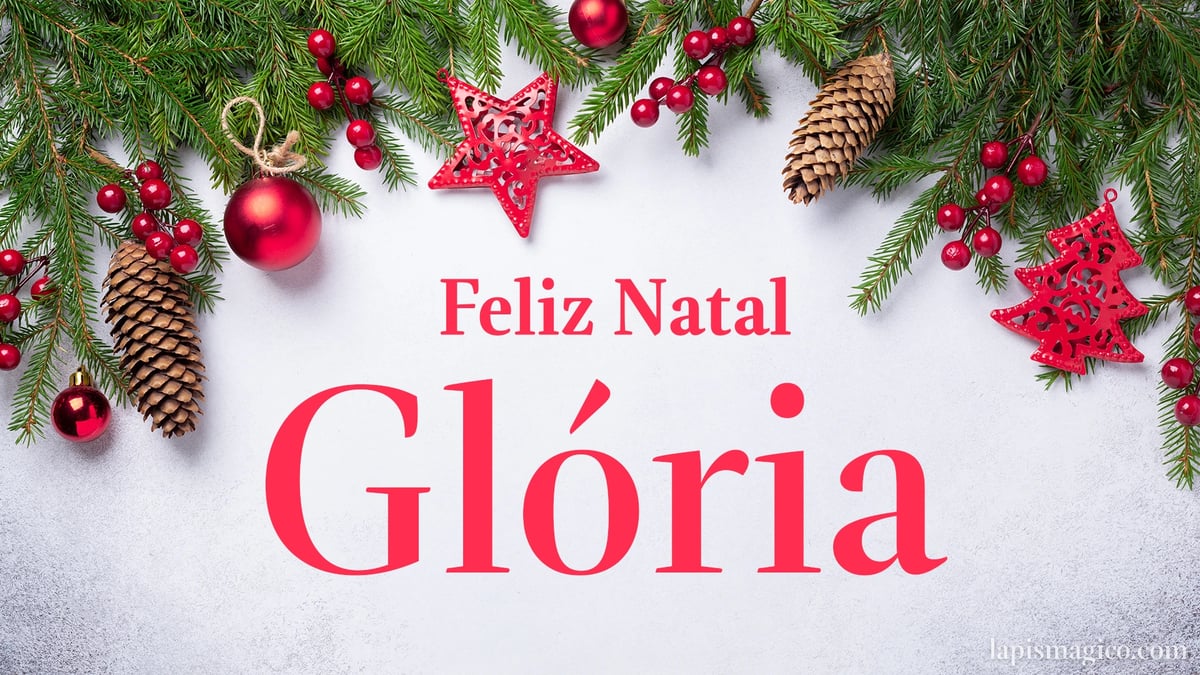 Oh Glória, cinco postais de Feliz Natal Postal com o teu nome