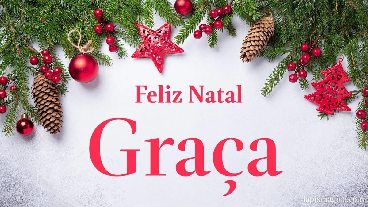 Oh Graça, cinco postais de Feliz Natal Postal com o teu nome