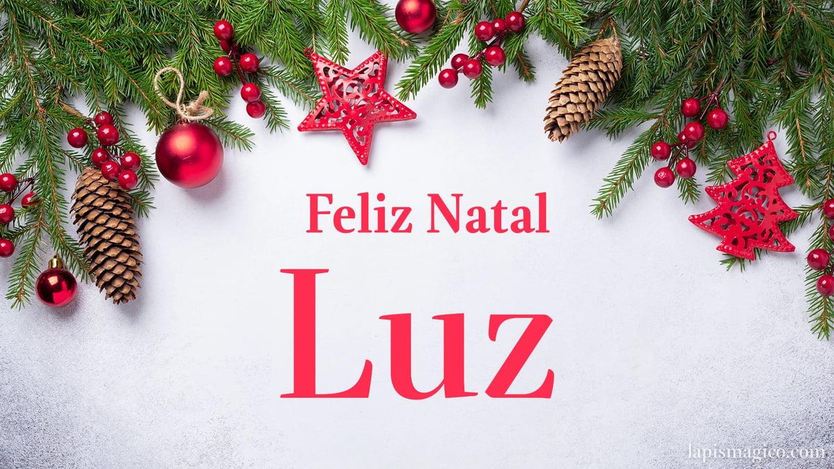 Oh Luz, cinco postais de Feliz Natal Postal com o teu nome