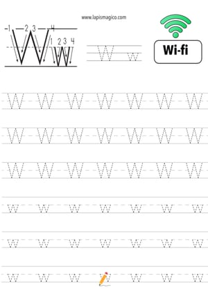 Letra W, ficha pdf nº3