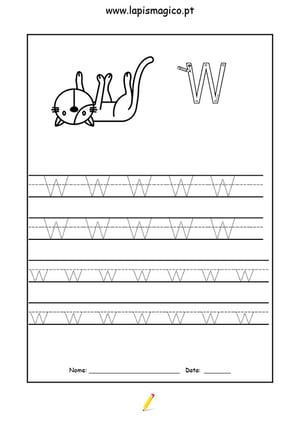 Letra W, ficha pdf nº1