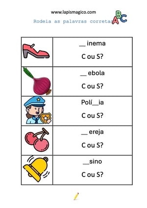 Consciência Fonológica, ficha pdf nº2