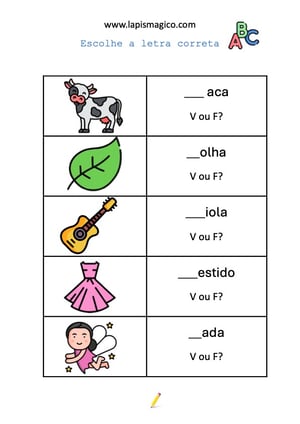 Consciência Fonológica, ficha pdf nº3