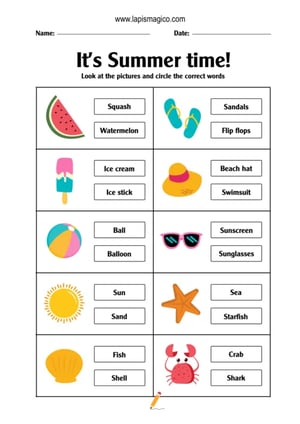 Atividades de Verão, ficha pdf nº8