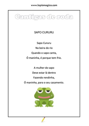Sapo Cururu, ficha pdf nº1