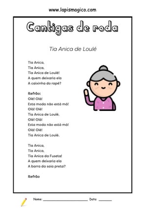 Tia Anica de Loulé!, ficha pdf nº1
