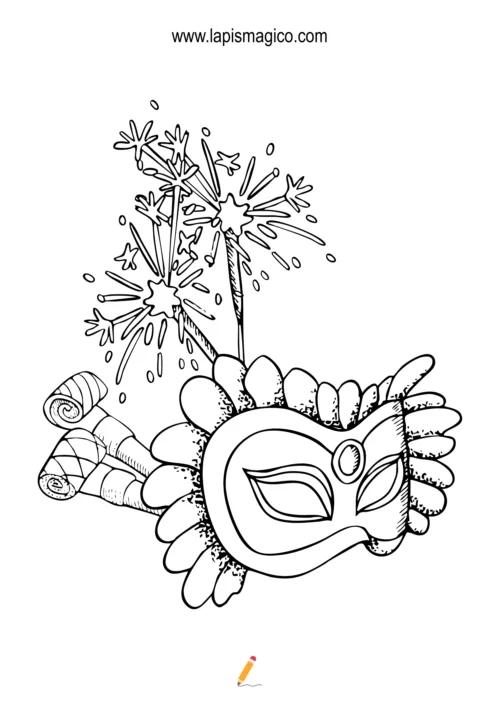 Desenhos de Carnaval para colorir, ficha pdf nº28