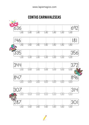 Atividades didáticas de Carnaval, ficha pdf nº8
