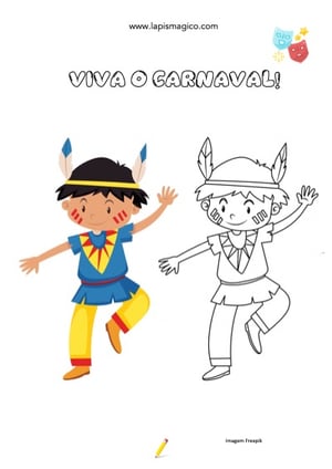 Desenhos de Carnaval para colorir, ficha pdf nº5