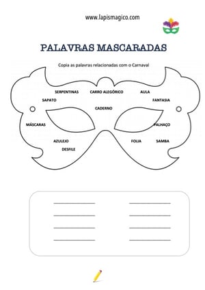 Atividades didáticas de Carnaval, ficha pdf nº2