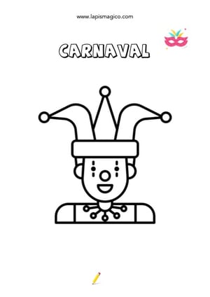 Desenhos de Carnaval para colorir, ficha pdf nº11