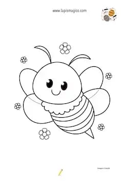 Desenhos de abelhas fofinhas para colorir, ficha pdf nº10