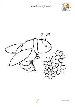 Desenhos de abelhas fofinhas para colorir, ficha pdf nº2