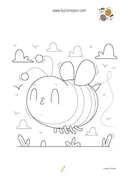 Desenhos de abelhas fofinhas para colorir, ficha pdf nº3
