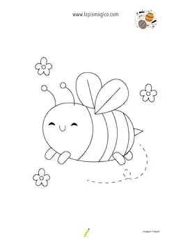 Desenhos de abelhas fofinhas para colorir, ficha pdf nº4