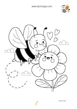 Desenhos de abelhas fofinhas para colorir, ficha pdf nº5
